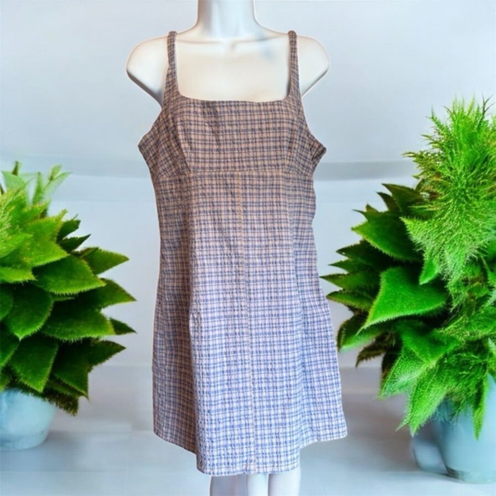 BDG Urban Outfitters Checkered Mini Dress pastel goth purple pink junior large